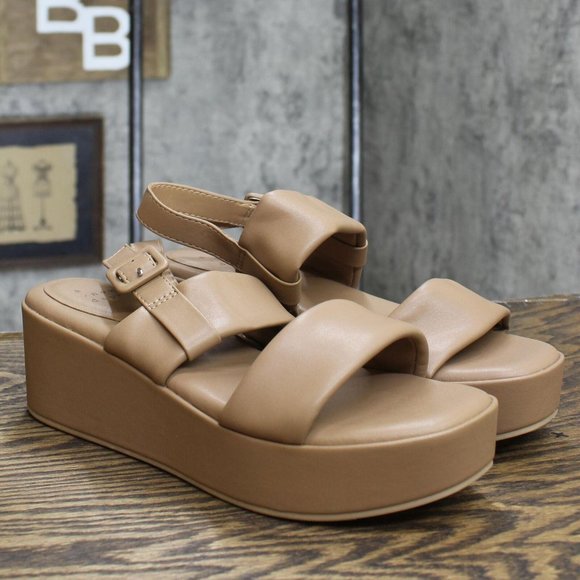 NEW A New Day Women's Esperanza Wide Width Wedge Heels Taupe Brown 8W - Picture 2 of 7